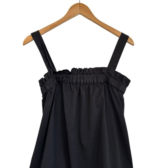 Everlane Womens Organic Cotton Paperbag Dress Sz Small Black Pockets Minimalist - Picture 7 of 13